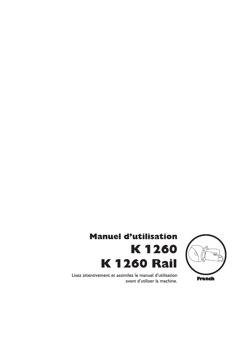 Page n°1 - Manuel utilisateur Husqvarna K 1260 Rail