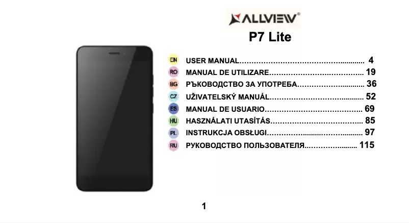 Page n°1 - Manuel utilisateur Allview P7 Lite