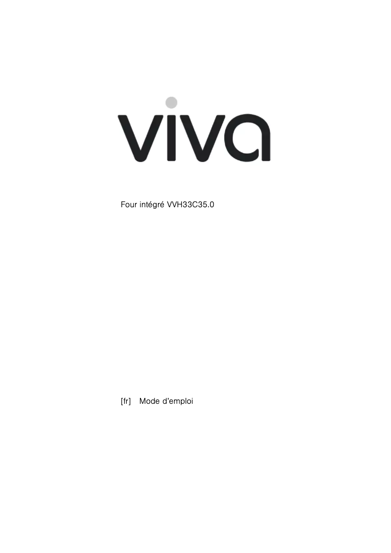 Page n°1 - Manuel utilisateur Viva VVH33C3550