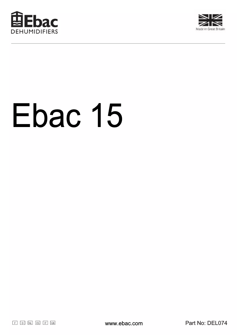 Page 1 de la notice Manuel utilisateur Ebac 15