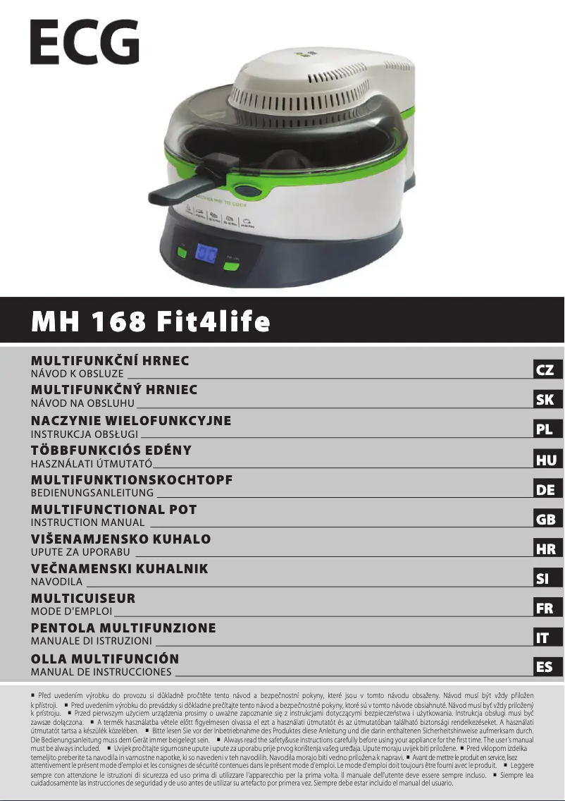 Page 1 de la notice Manuel utilisateur ECG MH 168 Fit4life