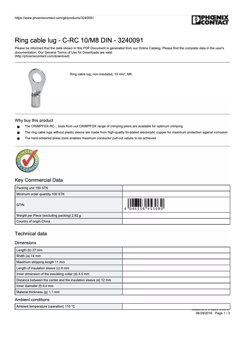 Page n°1 - Manuel utilisateur Phoenix 3240091