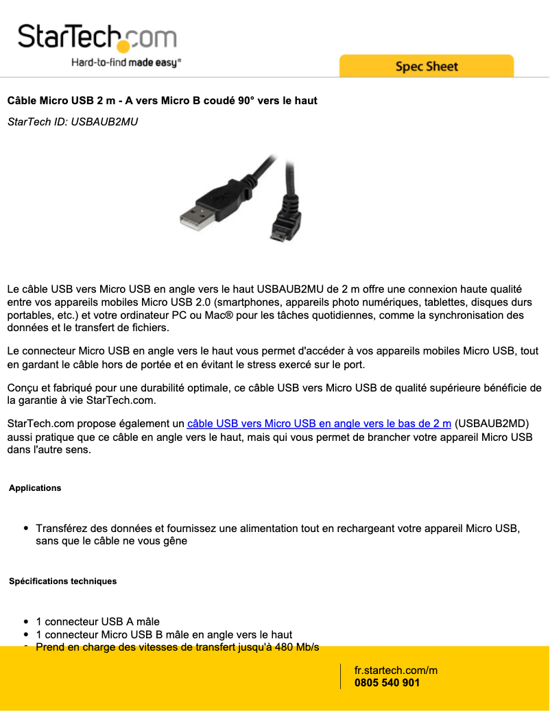 Page n°1 - Manuel utilisateur StarTech.com USBAUB2MU