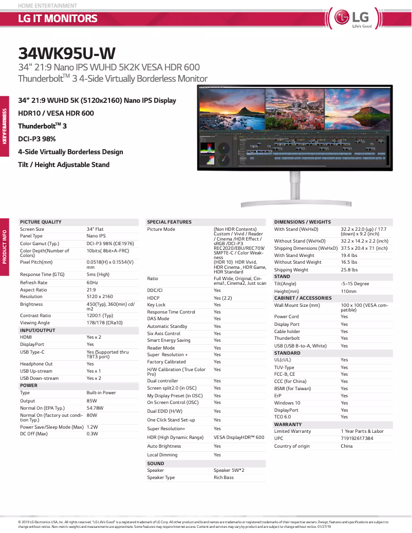 Image de la première page du manuel de l'appareil 34WK95U