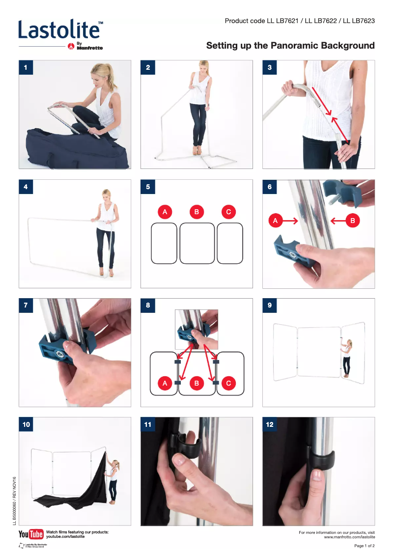 Page 1 de la notice Manuel utilisateur Lastolite LL LB7621