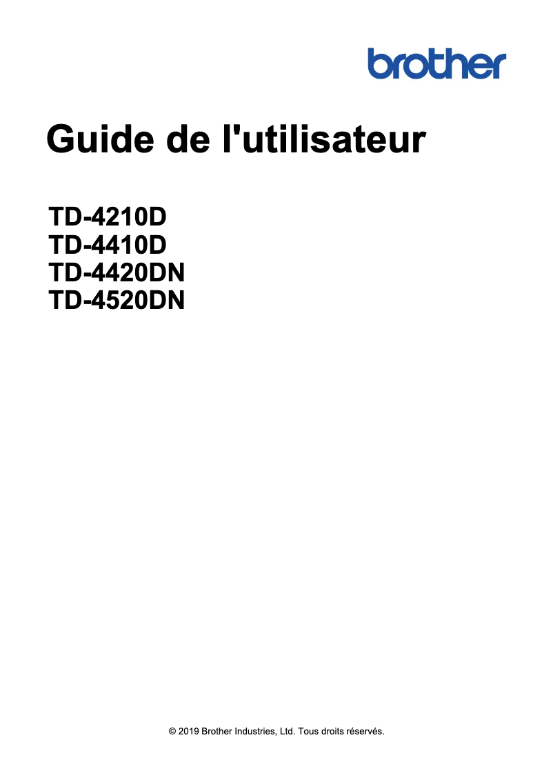 Page n°1 - Manuel utilisateur Brother TD-4520DN