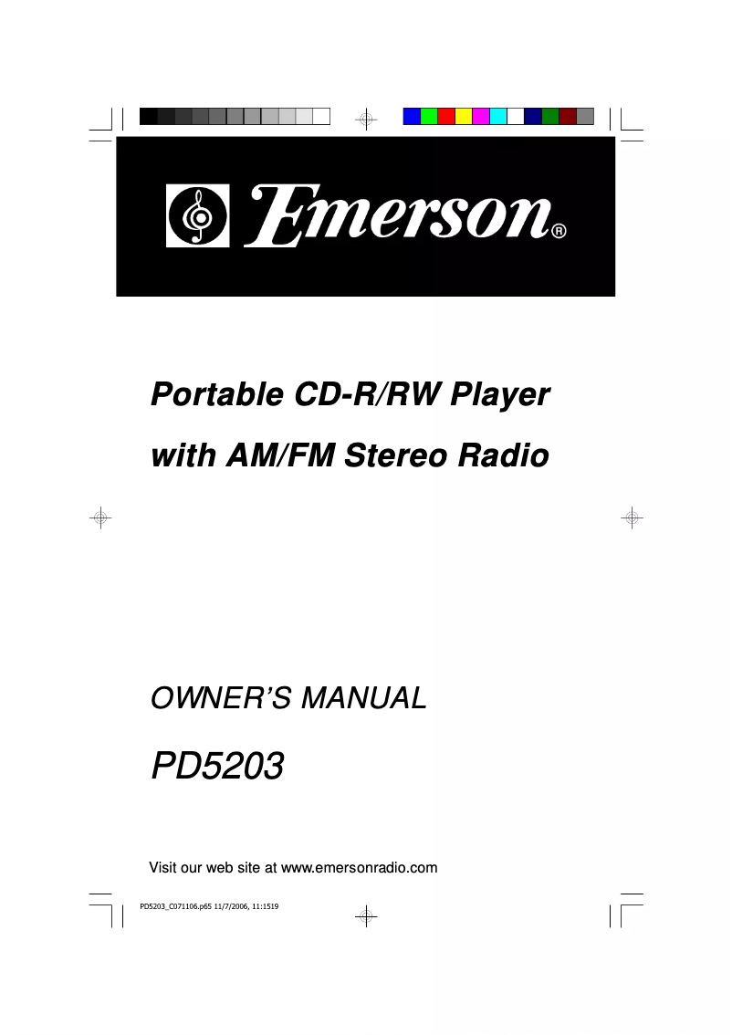Page n°1 - Manuel utilisateur Emerson PD5203