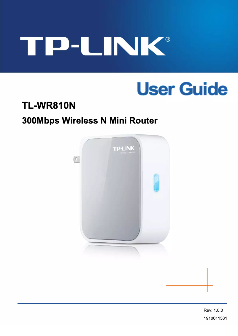 Image de la première page du manuel de l'appareil TL-WR810N