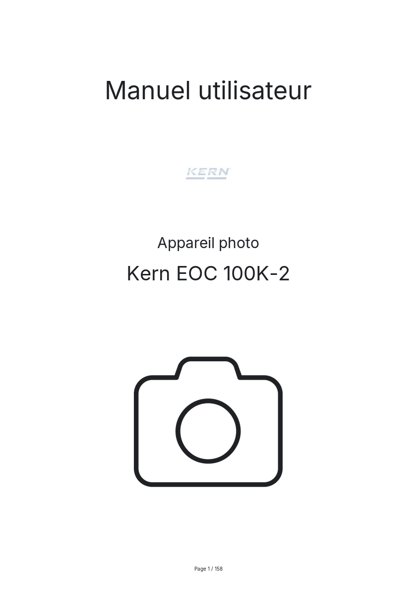 Image de la première page du manuel de l'appareil EOC 100K-2