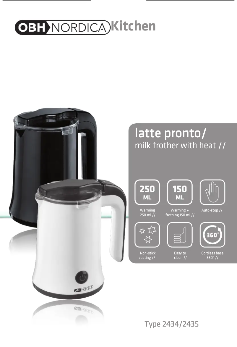 Image de la première page du manuel de l'appareil Latte Pronto