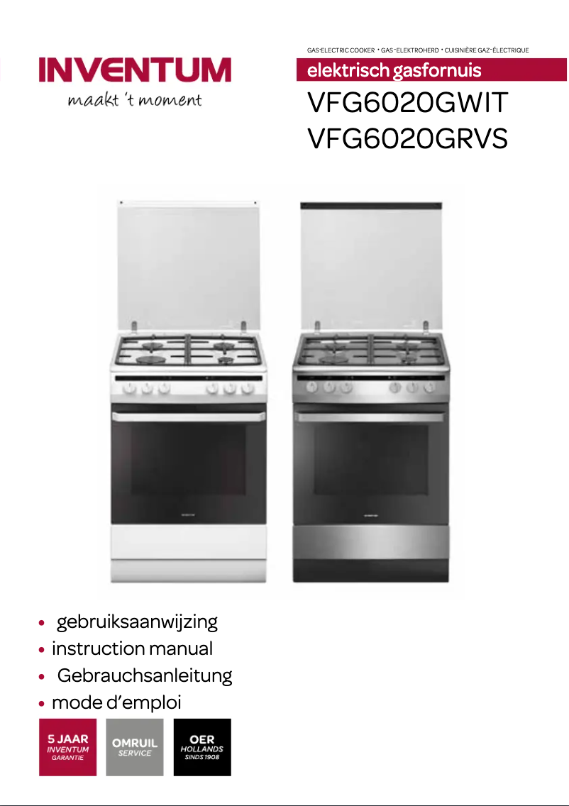 Image de la première page du manuel de l'appareil VFG6020GRVS