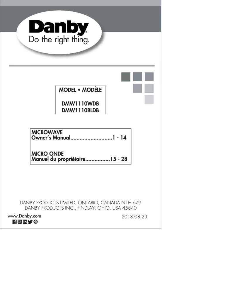 Página 1 del manual Manual de usuario Danby DMW1110BLDB