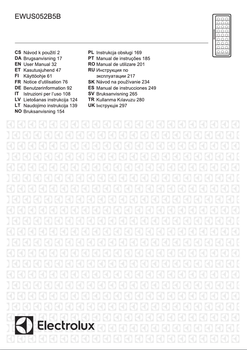 Page 1 de la notice Manuel utilisateur Electrolux EWUS052B5B