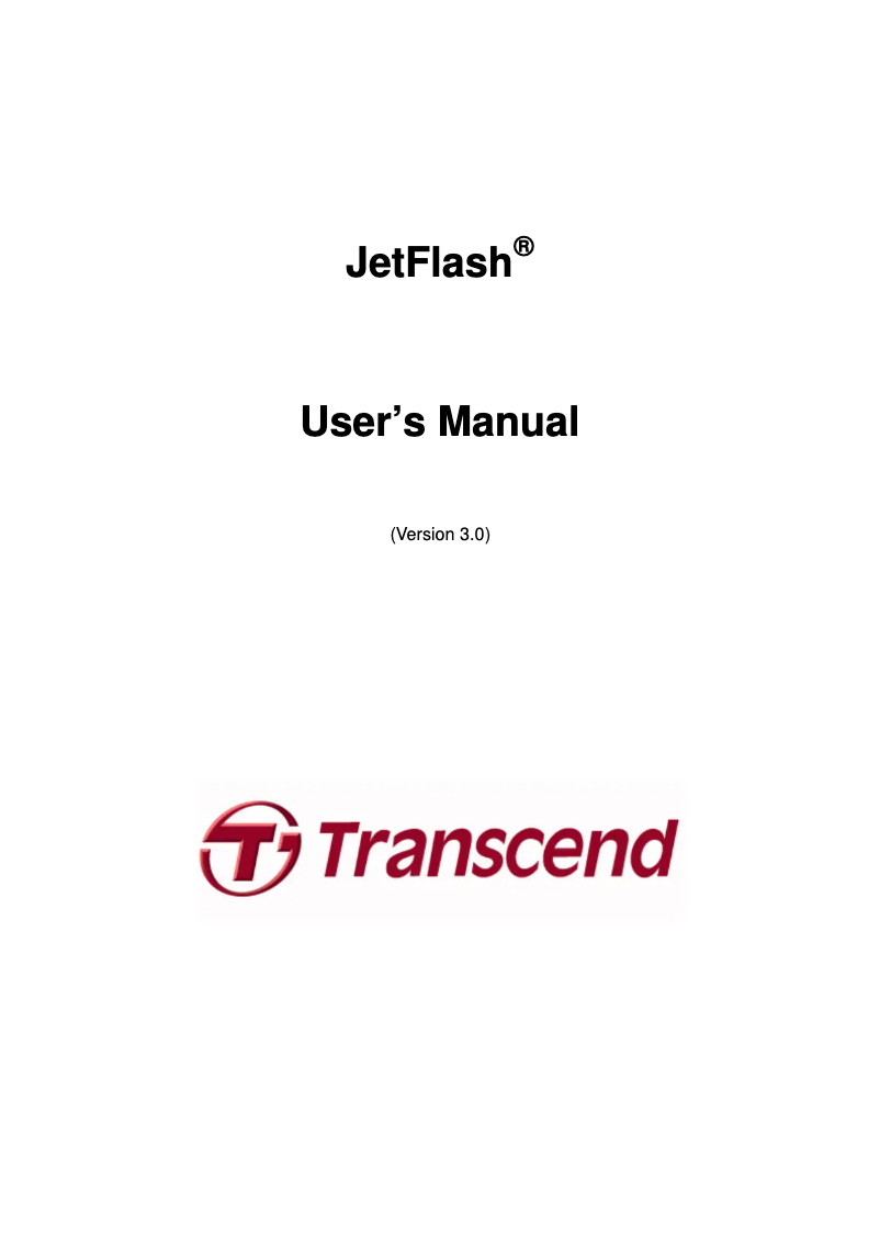 Página 1 del manual Manual de usuario Transcend JetFlash 750