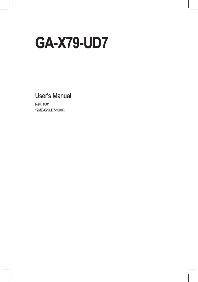 Page n°1 - Manuel utilisateur Gigabyte GA-X79-UD7