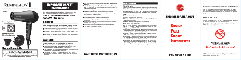 Page 1 de la notice Manuel utilisateur Remington D3090