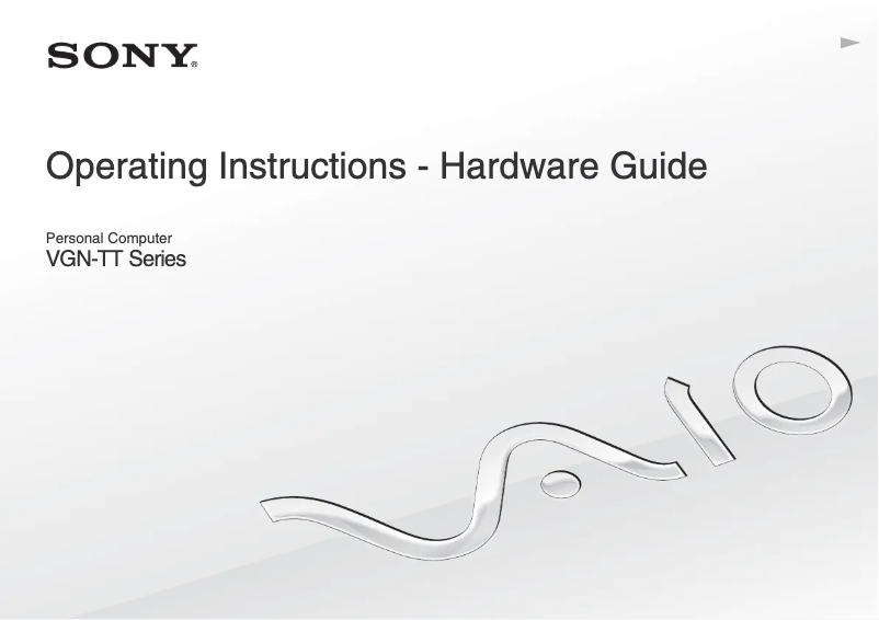 Page n°1 - Manuel utilisateur Sony Vaio VGN-TT36MD