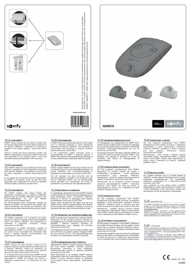 Image de la première page du manuel de l'appareil Keytis NS 2 RTS