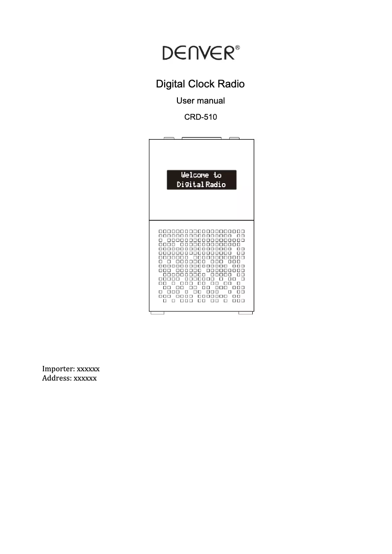 Page 1 de la notice Manuel utilisateur Denver CRD-510