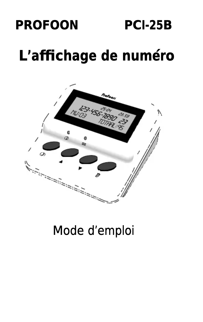 Image de la première page du manuel de l'appareil PCI-25B
