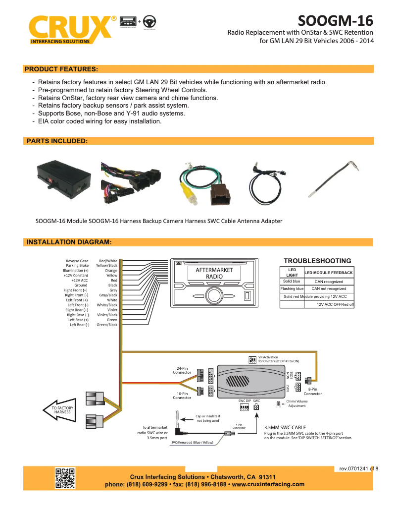 Page n°1 - Manuel utilisateur CRUX SOOGM-16