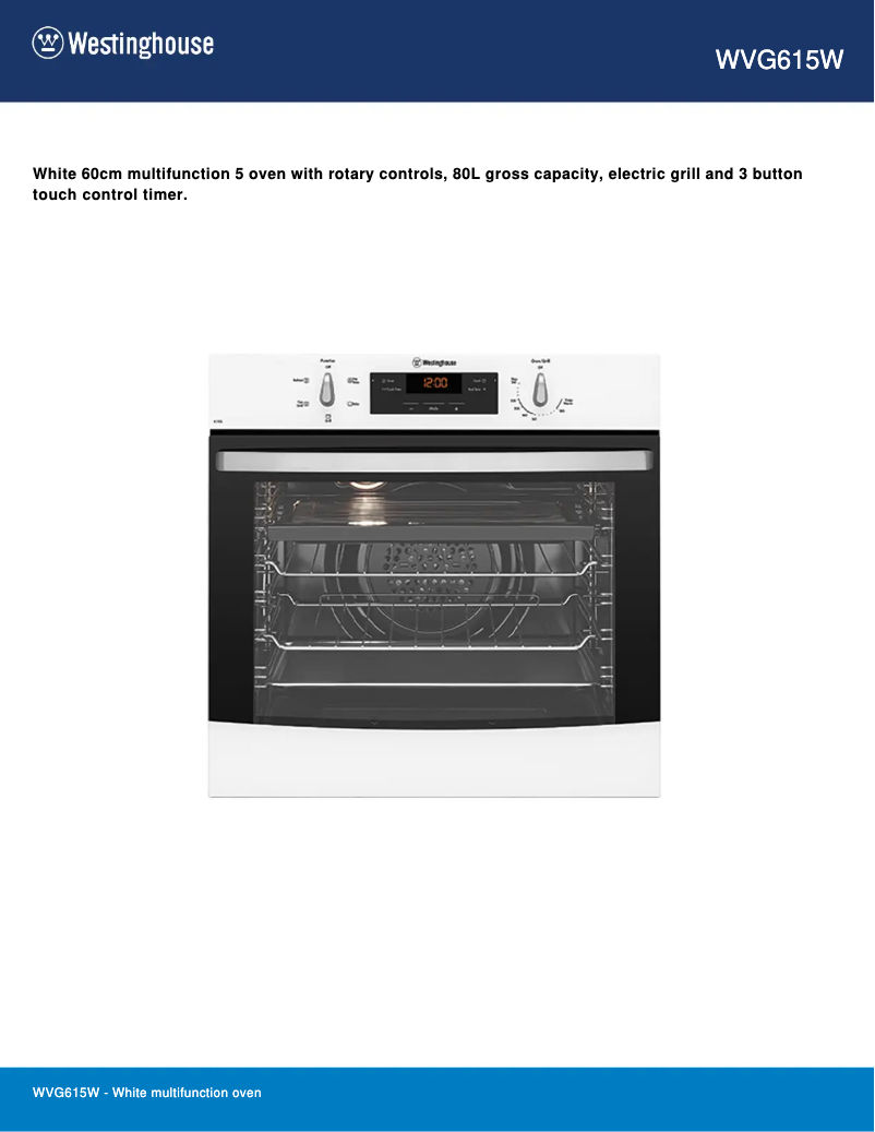 Image de la première page du manuel de l'appareil WVG615W