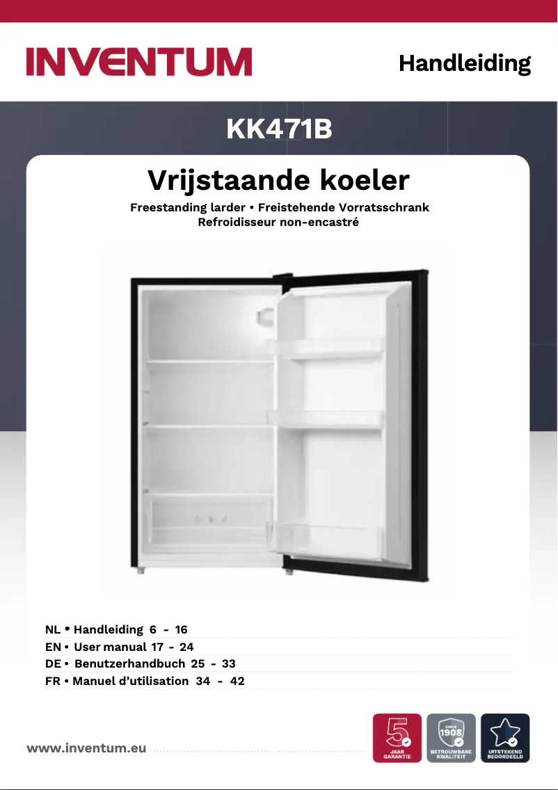 Page n°1 - Manuel utilisateur Inventum KK471B