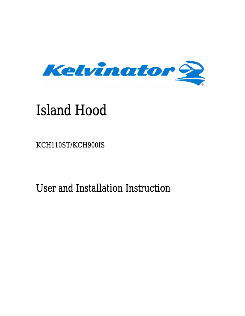 Page n°1 - Manuel utilisateur Kelvinator KCH110ST
