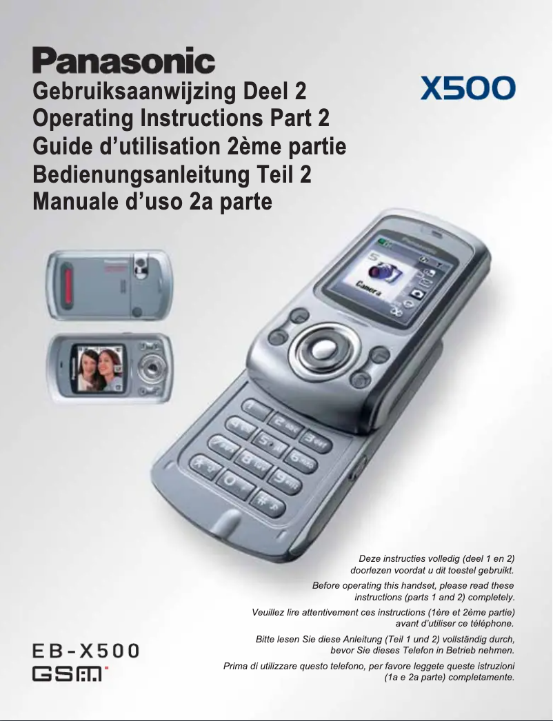 Image de la première page du manuel de l'appareil EB-X500