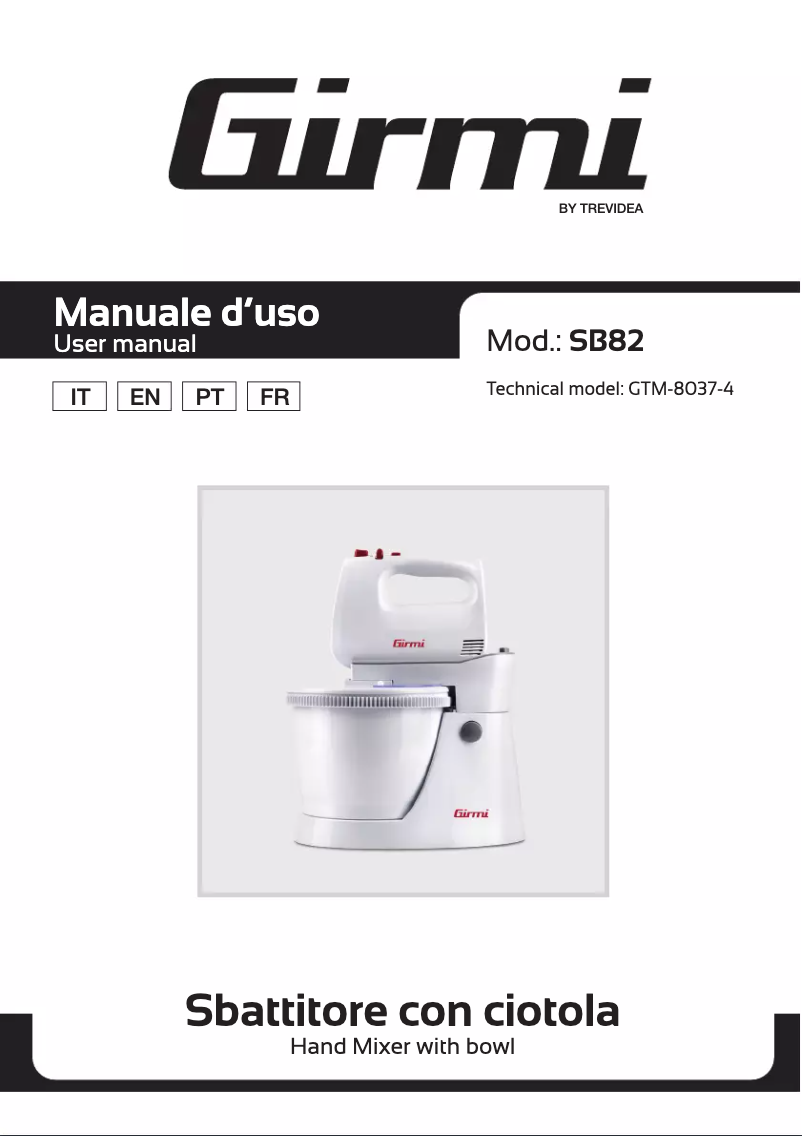 Page n°1 - Manuel utilisateur Girmi SB82