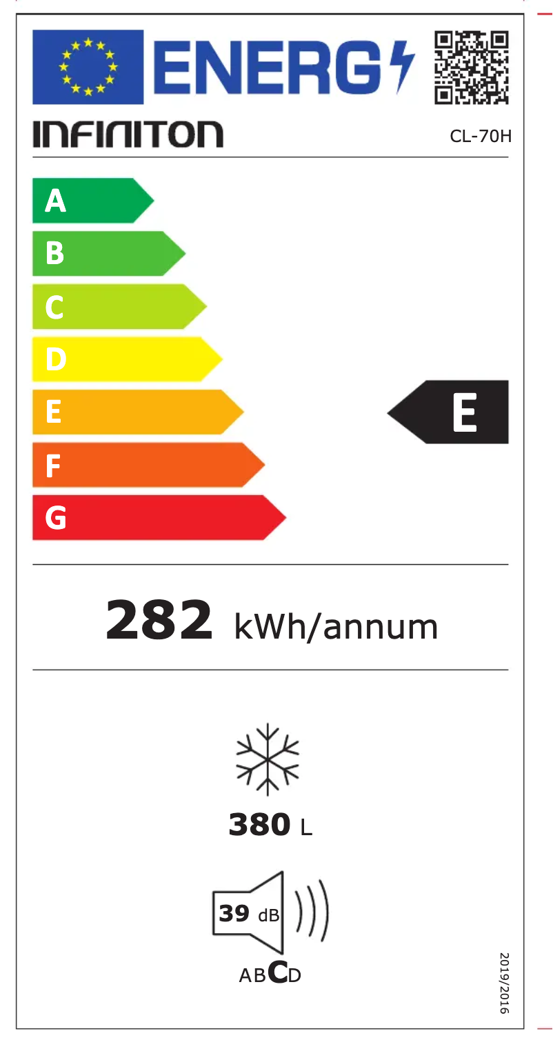 Page n°1 - Label énergétique Infiniton CL-70H