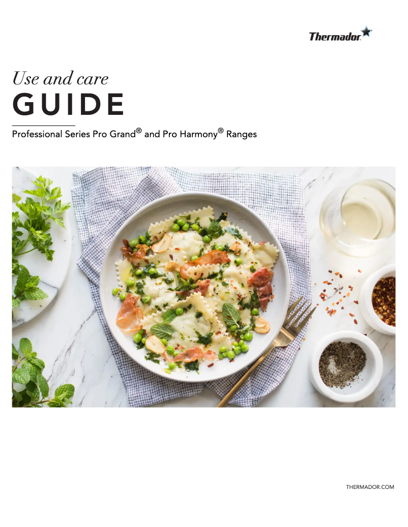 Page 1 de la notice Manuel d'utilisation et d'entretien Thermador Pro Harmony PRD486WDHU