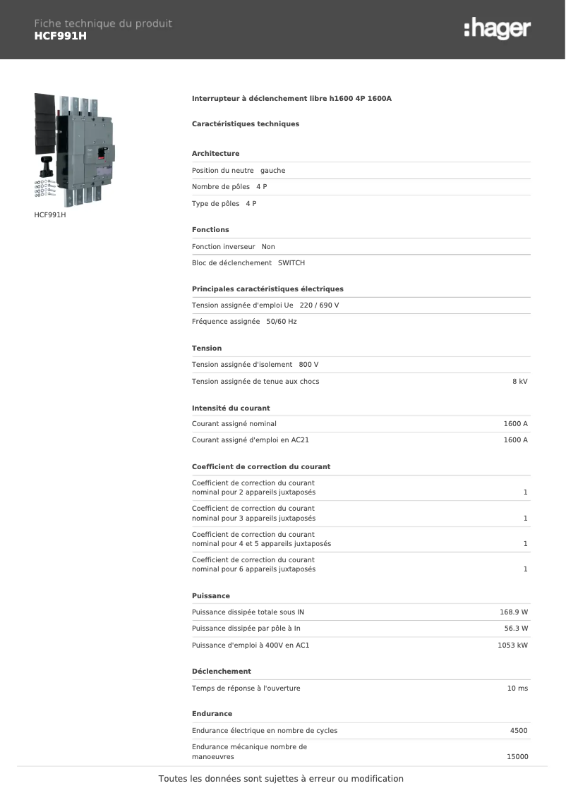Image de la première page du manuel de l'appareil HCF991H