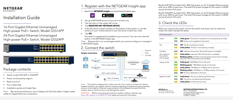 Page n°1 - Manuel utilisateur Netgear GS516PP
