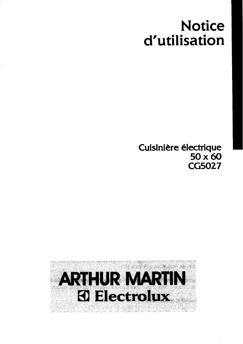 Page n°1 - Manuel utilisateur Arthur Martin-Electrolux CE5027W