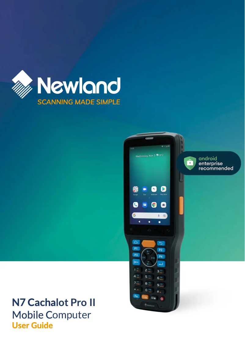 Page 1 de la notice Manuel utilisateur Newland N7 Cachalot Pro II