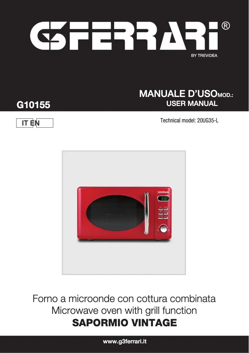 Page n°1 - Manuel utilisateur G3 Ferrari Sapormio Vintage G10155