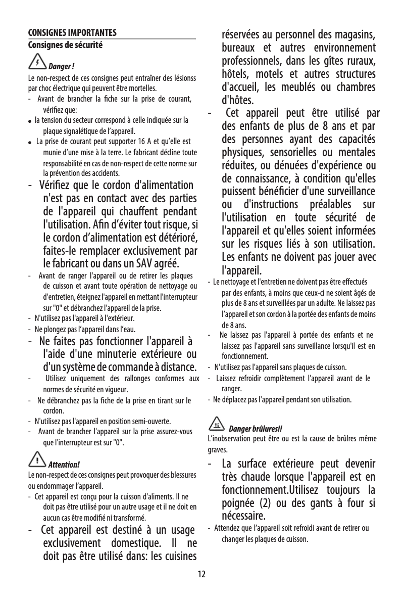 Image de la première page du manuel de l'appareil CGH912C