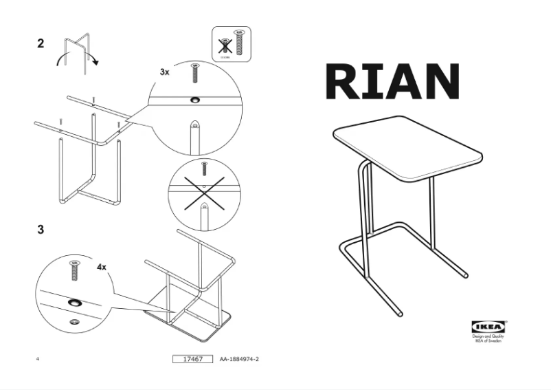 Page 1 de la notice Manuel utilisateur Ikea RIAN 603.434.20