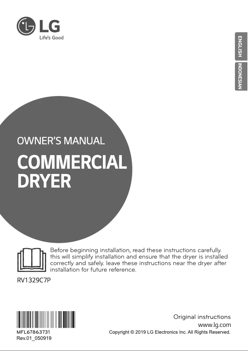 Page n°1 - Manuel utilisateur LG RV1329C7P