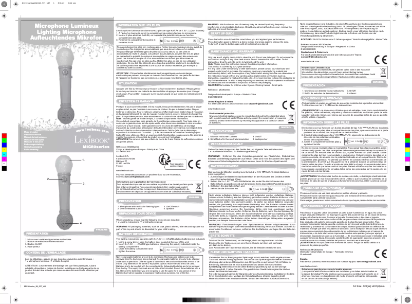 Page 1 de la notice Manuel utilisateur Lexibook MIC80