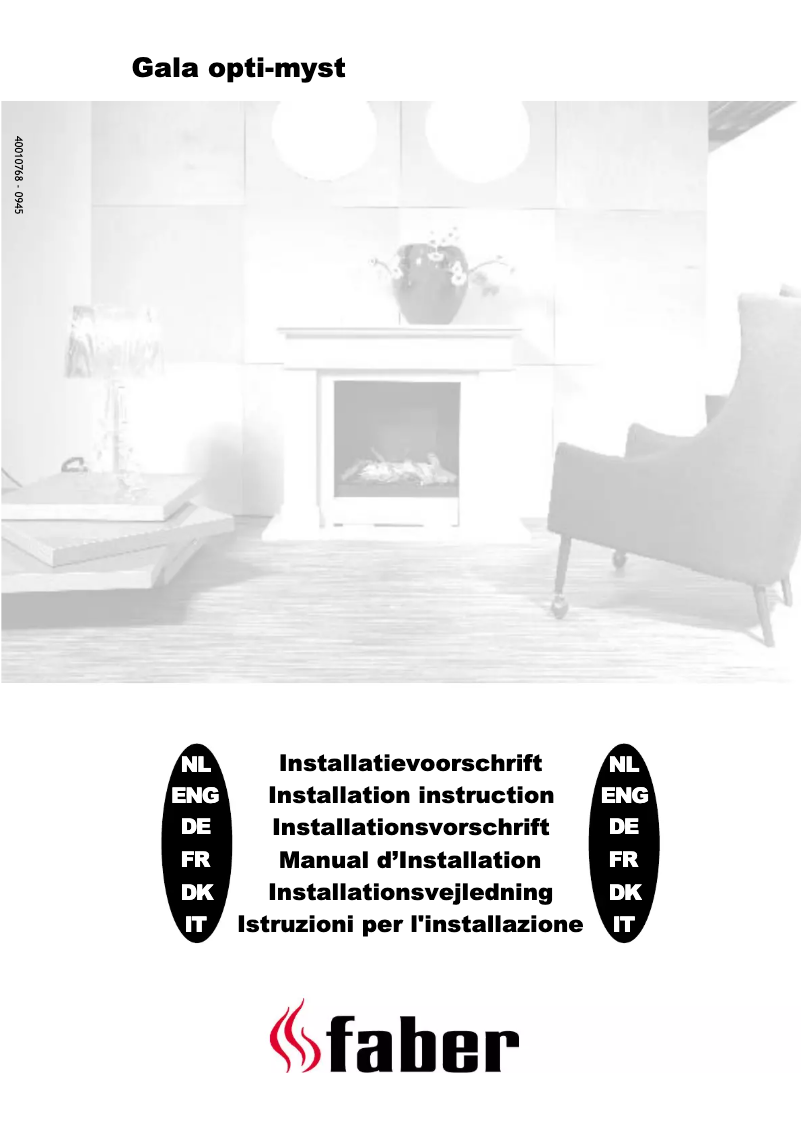 Page 1 de la notice Manuel utilisateur Faber Gala opti-myst