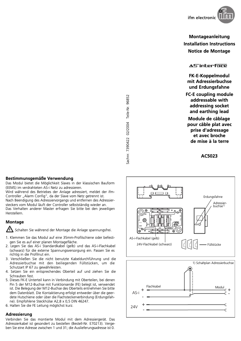 Page n°1 - Manuel utilisateur IFM AC5023