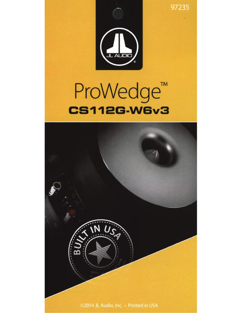 Page 1 of the manual User Manual JL Audio CS112G-W6v3