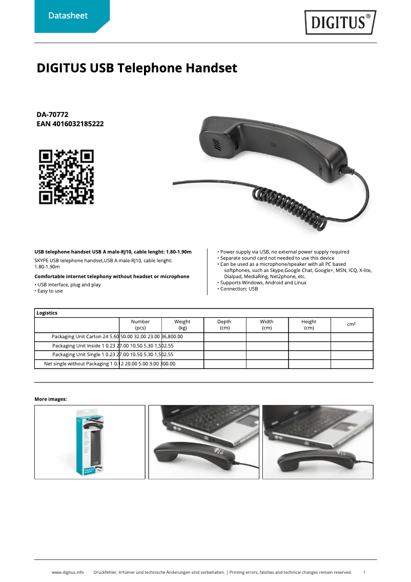 Image de la première page du manuel de l'appareil DA-70772