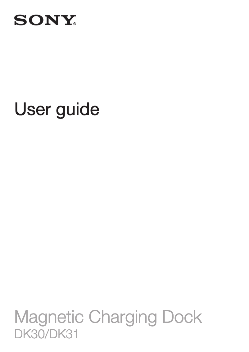 Page 1 de la notice Manuel utilisateur Sony DK30