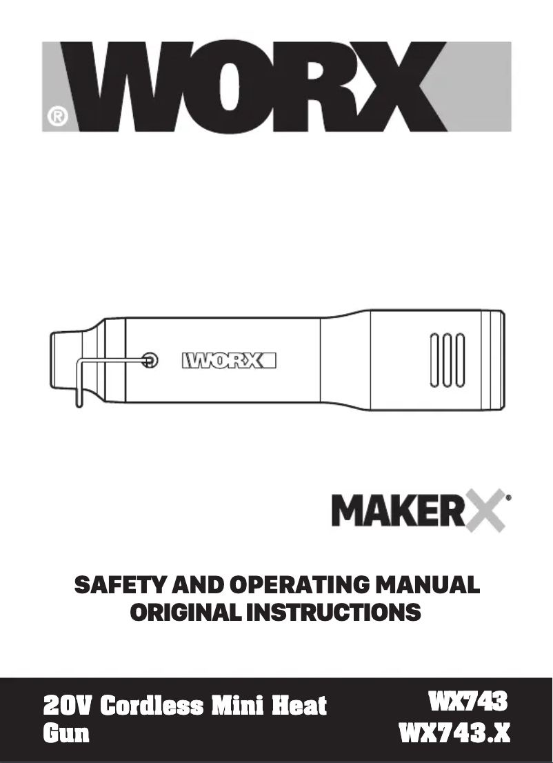 Page 1 de la notice Manuel utilisateur Worx MakerX WX743.9