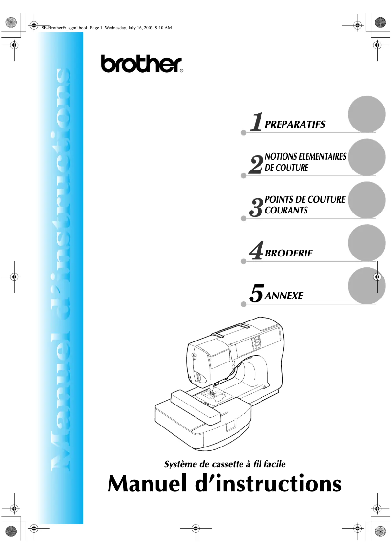 Page 1 de la notice Manuel utilisateur Brother Innov-is 500D