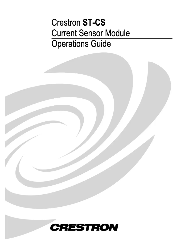 Page 1 of the manual User Manual Crestron ST-CS