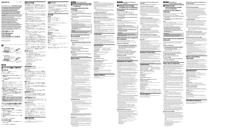 Page 1 de la notice Manuel utilisateur Sony PSZ-HB2T